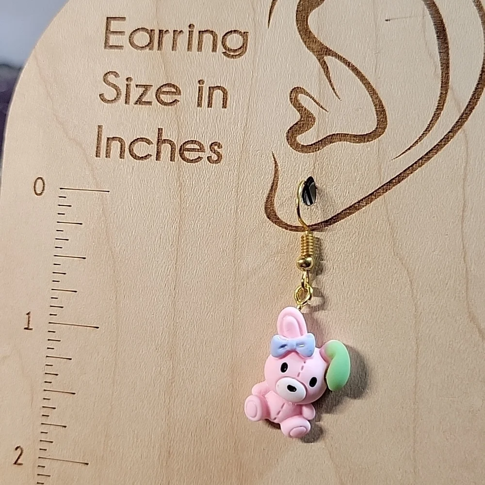 🔥LAST PAIR🔥 Pink Bunny Drop Earrings